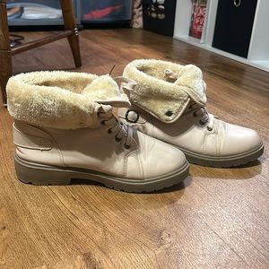 Olivia Miller Pink Ankle Fluffy Boots